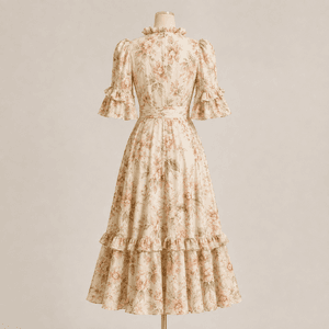 Floral midi dress from the back